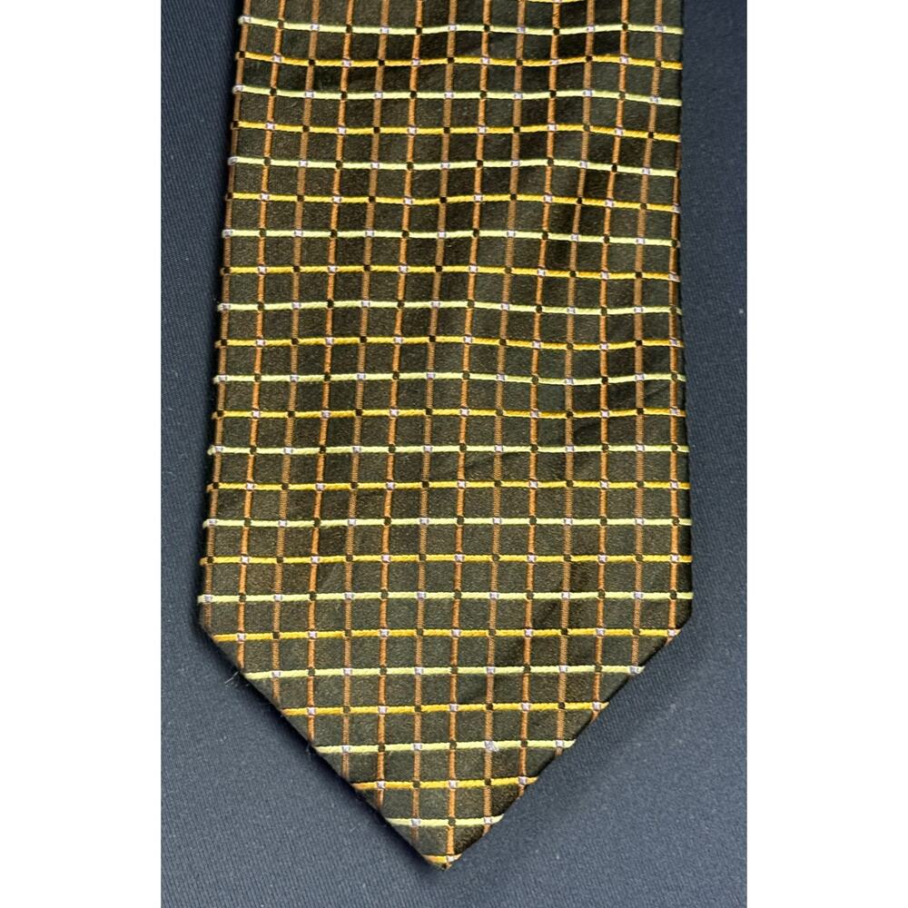 Elegant Henry Jacobson 100% Silk Tie, Black & Golds‎